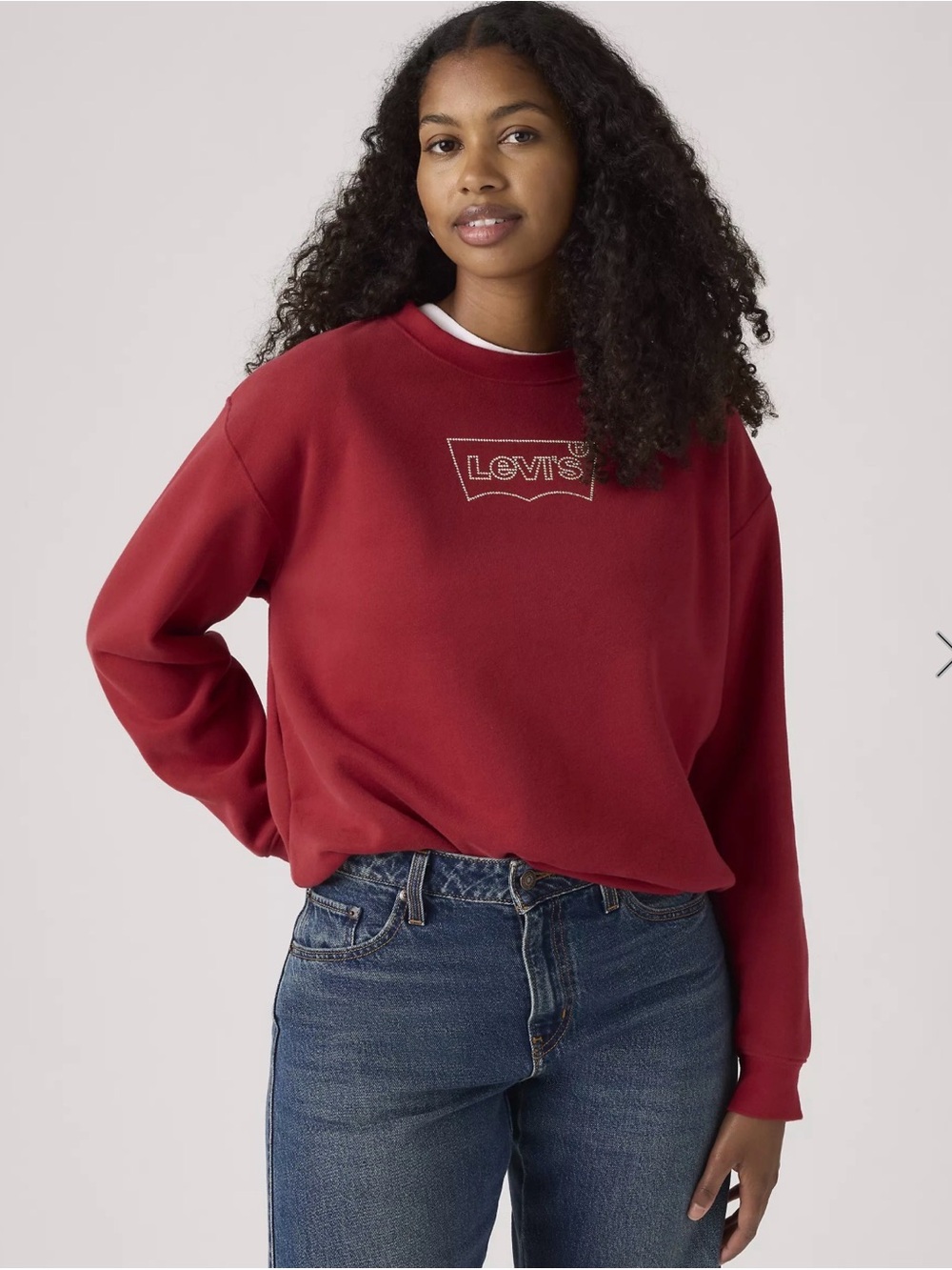 Levi's Deep Red Logo Crew Sweatshirt